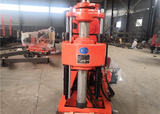 Máquina de perforación geológica amarilla con motor diésel para perforación a 100 m de profundidad