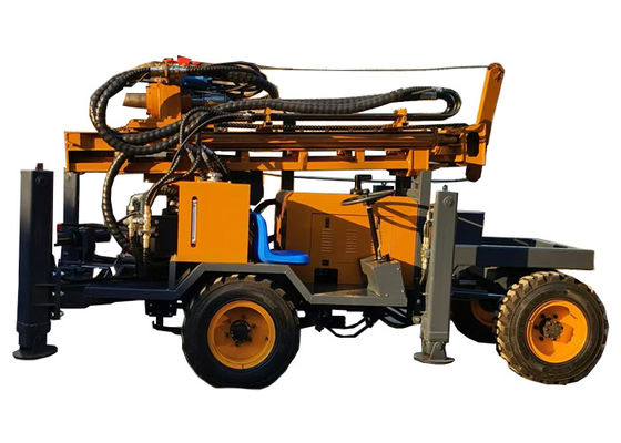 Máquina de perforación de pozos de agua hidráulica rotativa montada en un tractor de pozos