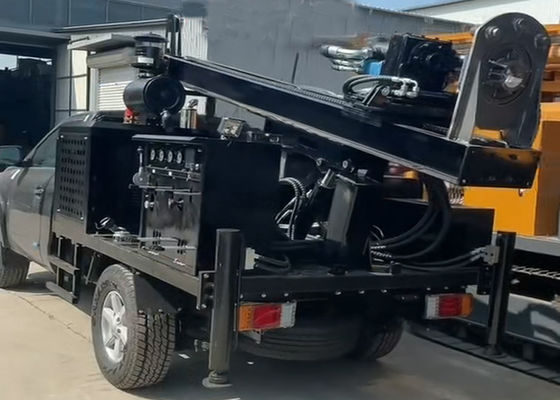 Máquina de perforación montada en un tractor con doble cabeza de potencia para operaciones de campo