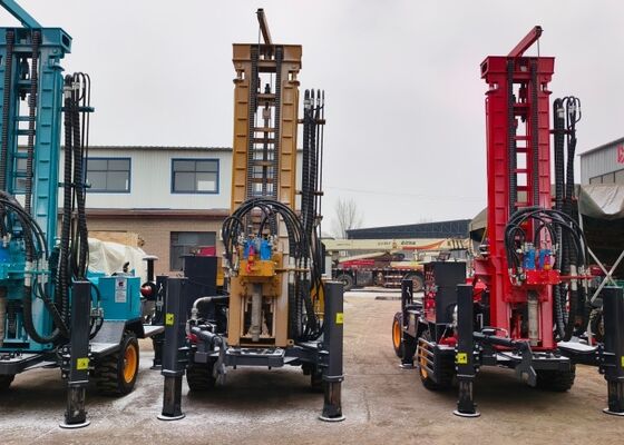 Instalación neumática de perforación de pozos profundos de cien metros con motor diesel de gran capacidad