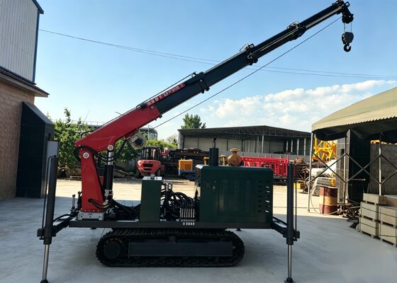 Chasis de acero de trazado de trabajo pesado con grúa de mando remoto para construcción y perforación