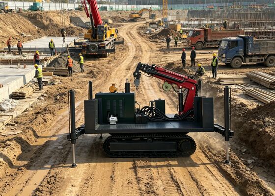 Plataforma de perforación hidráulica sobre orugas con grúa telescópica sobre orugas de 2 a 10 toneladas