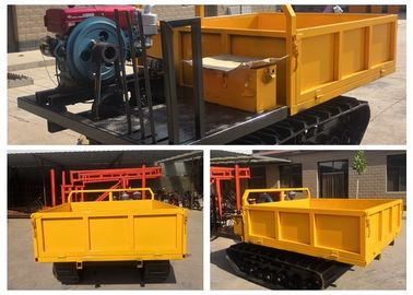 4 toneladas de tipo mini descargador del paseo de la correa eslabonada del pequeño de la pista del transportador del vehículo color del amarillo