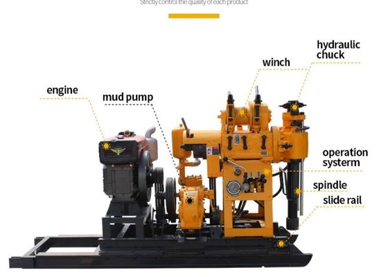 perforación bien hidráulica Rig Machine de los 200M Diesel Engine Rock 15KW