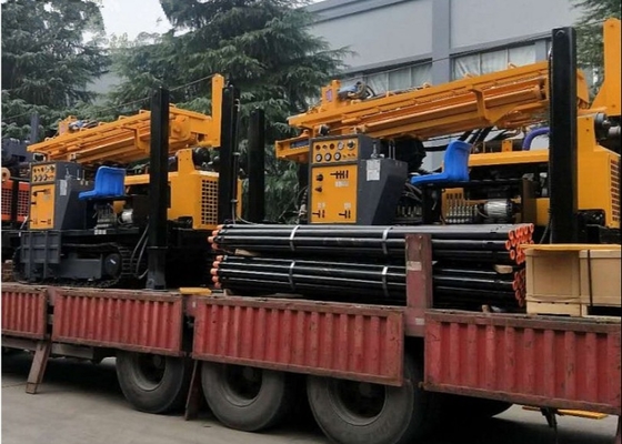 Pozo de agua de la correa eslabonada de la profundidad de 350 metros que perfora a Rig Diesel Mobile