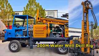 Potente plataforma de perforación de pozos de agua de 200 m de profundidad